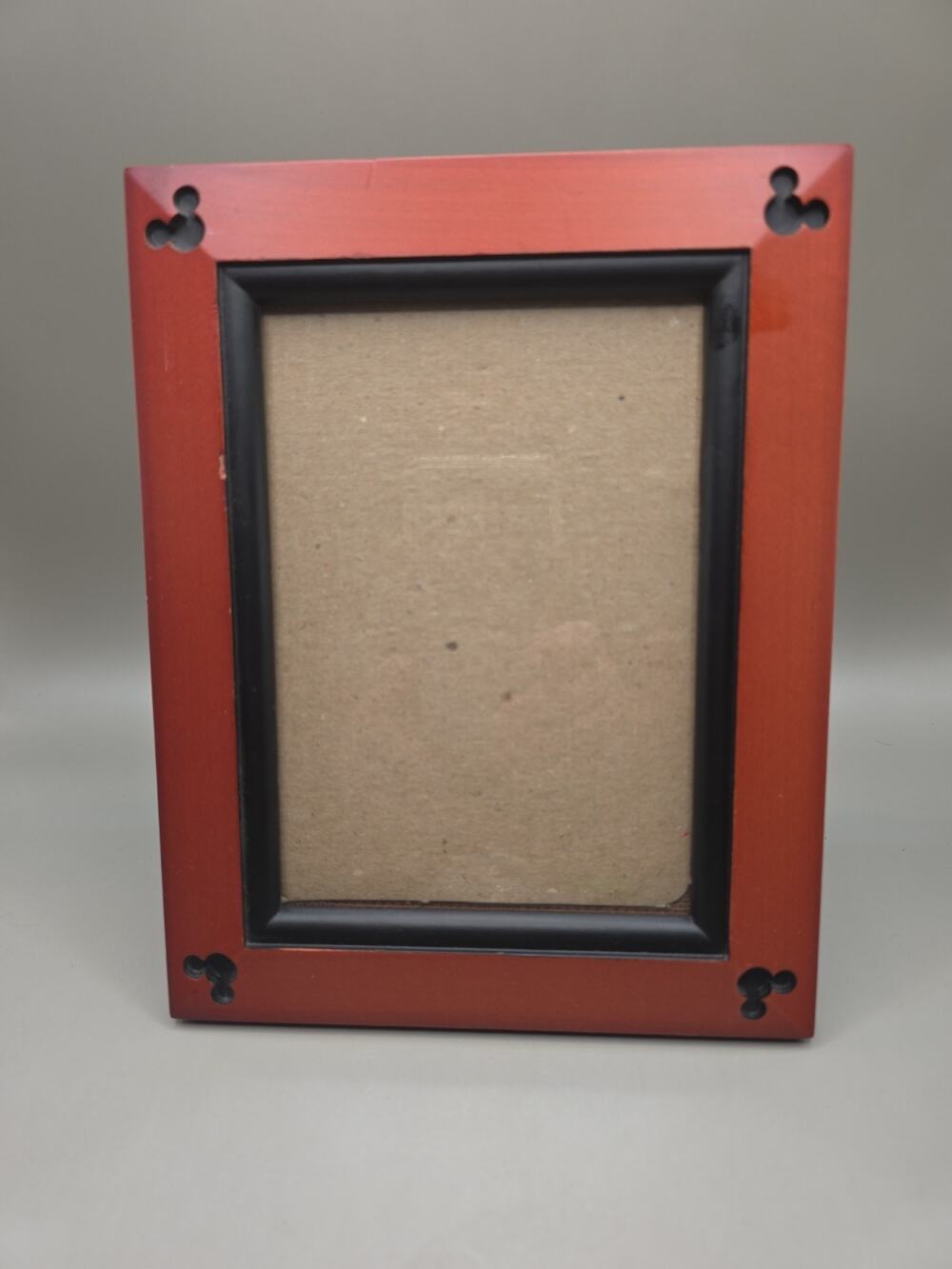 VTG Disney Wooden Photo Frame Beveled 5×7 Walt Disney World Engraved Mickey Ears